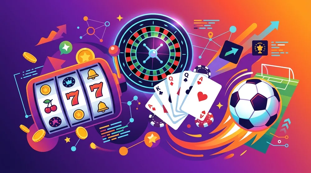 Milyar.com casino, slot ve spor bahisi oyunlarını simgeleyen görsel